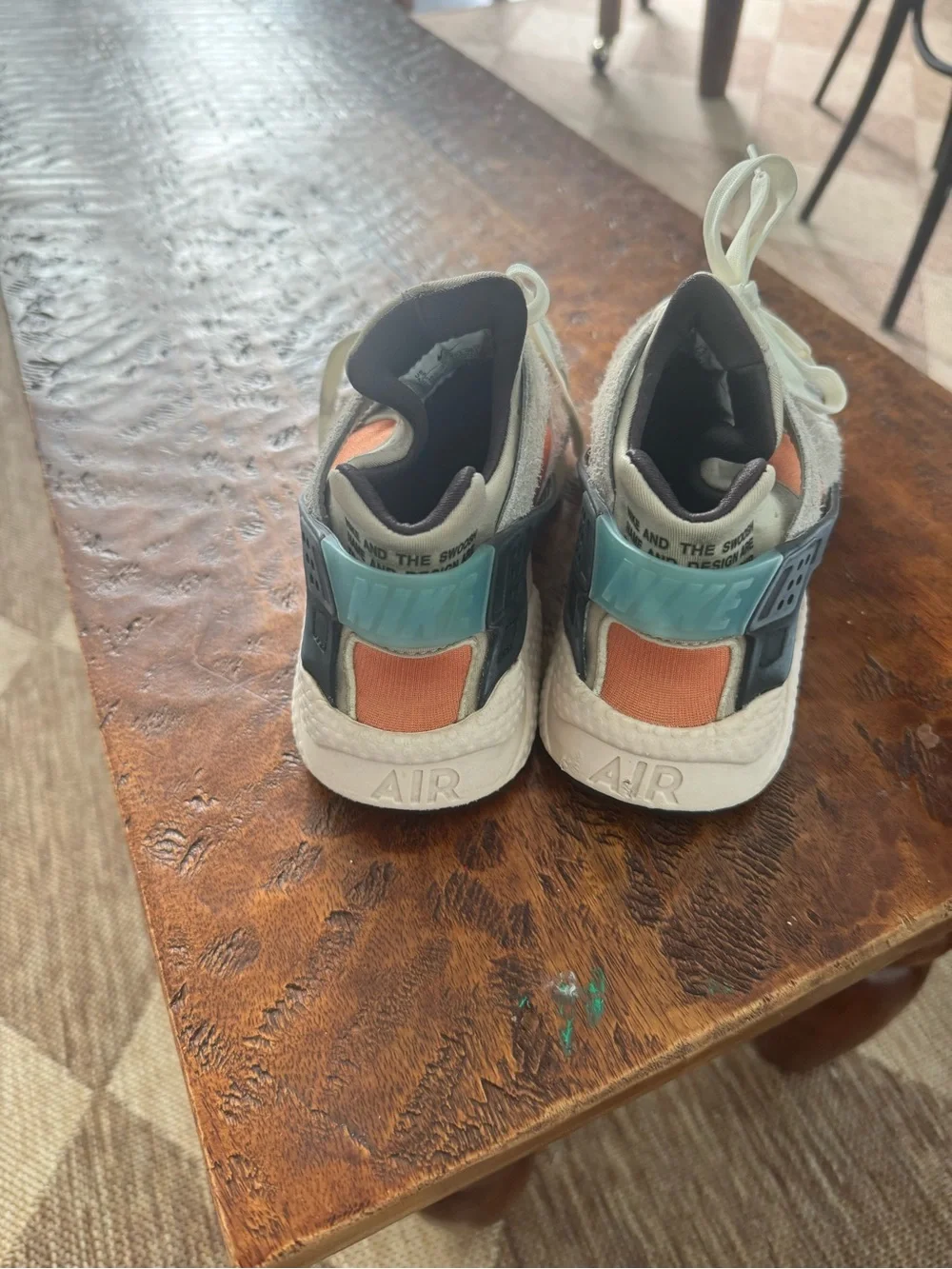 Nike Women's Athletic Sneakers in Beige, Orange & Teal